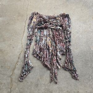 Vintage Y2K Off Shoulder S Asymmetrical Fairy Grunge Whimsigoth Vampy